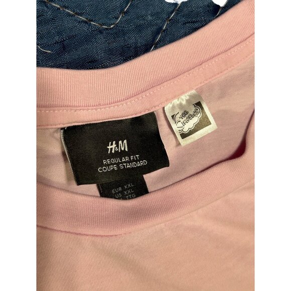 Simpsons Fan-Dalism STAINED XXL Pink T-Shirt H&M Regular Fit Size XXL - Picture 5 of 9